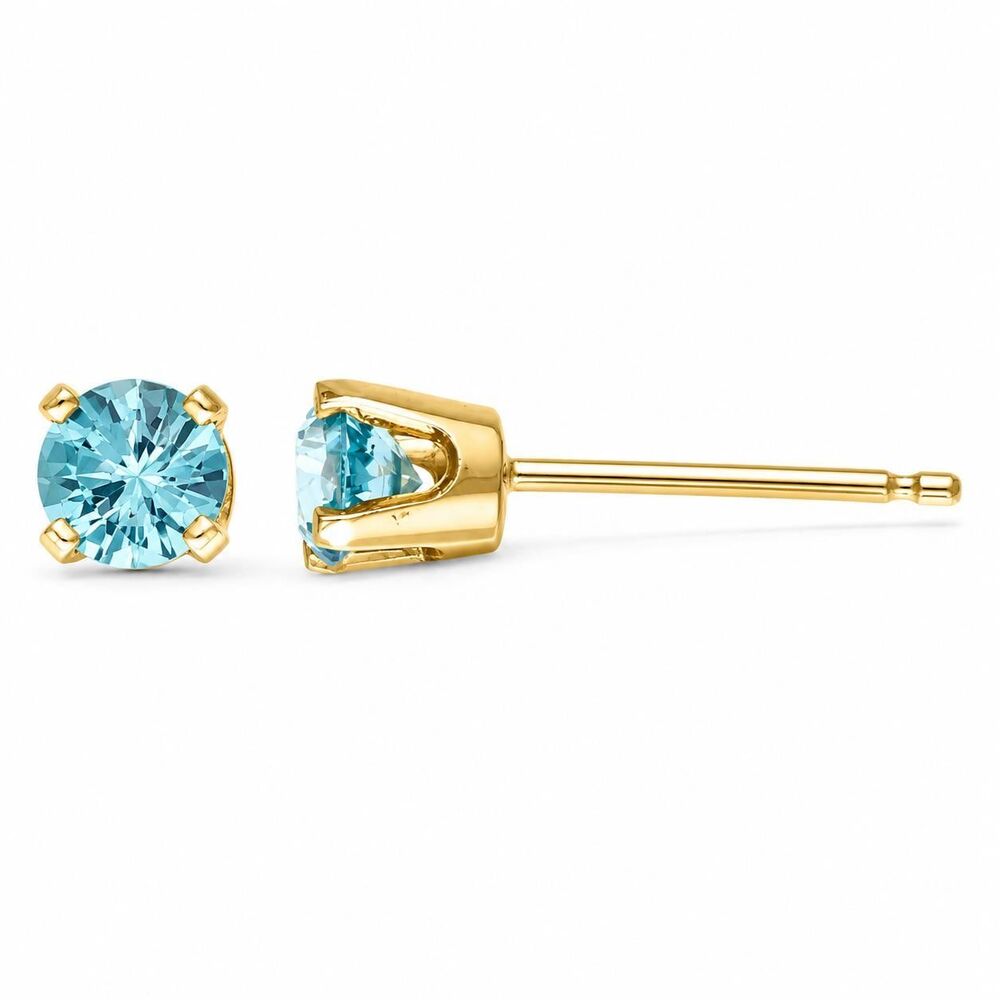 Blue Zircon Stud Earrings